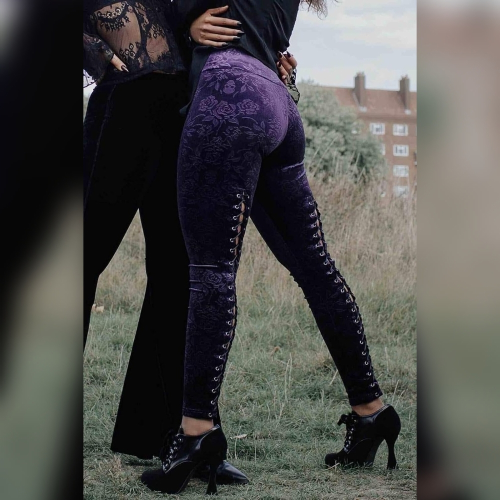 Killstar Bite Me Velvet Leggings